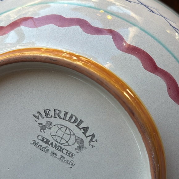 🇮🇹Meridiana ceramiche pottery large salad bowl 13.5” wide Hand painted Italy - Picture 10 of 16
